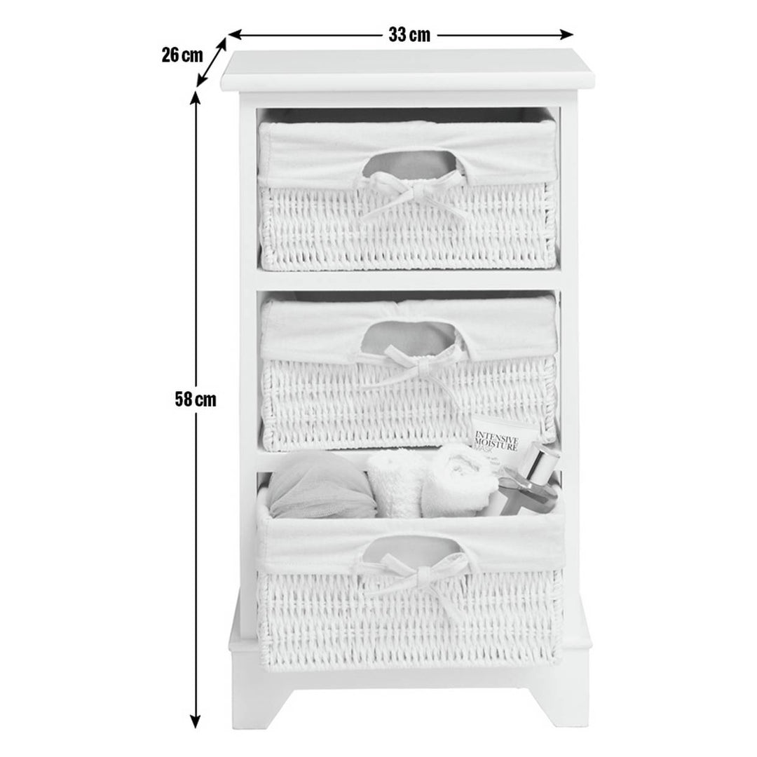 Home Isla Storage Unit with 3 Baskets - White