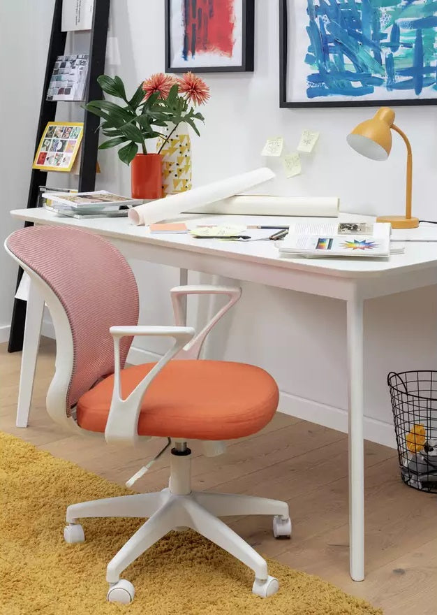 Habitat Beck Mesh Office Chair - Pink & Orange