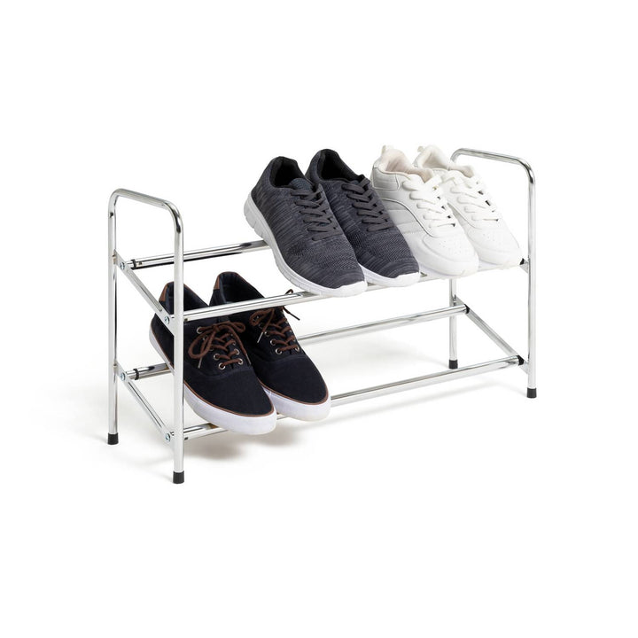 Home 2 Tier Extending Shoe Rack - Chrome