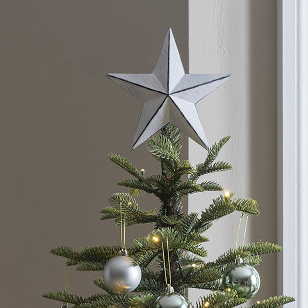 Habitat Metal Star Christmas Tree Topper - White