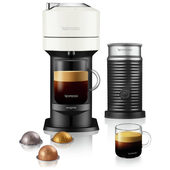 Nespresso Vertuo Next Pod Coffee Machine Bundle Magimix White