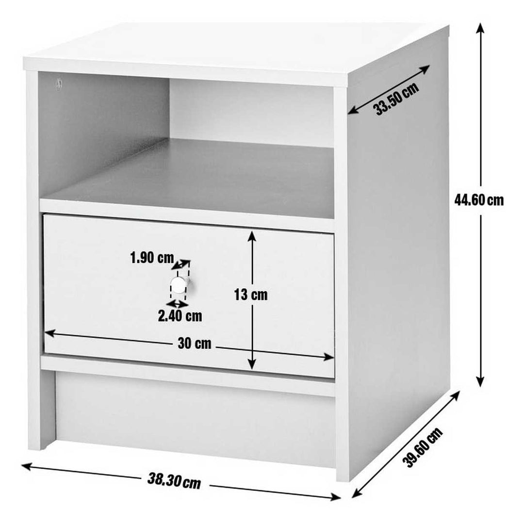 Home Malibu 1 Drawer Bedside Table - Grey