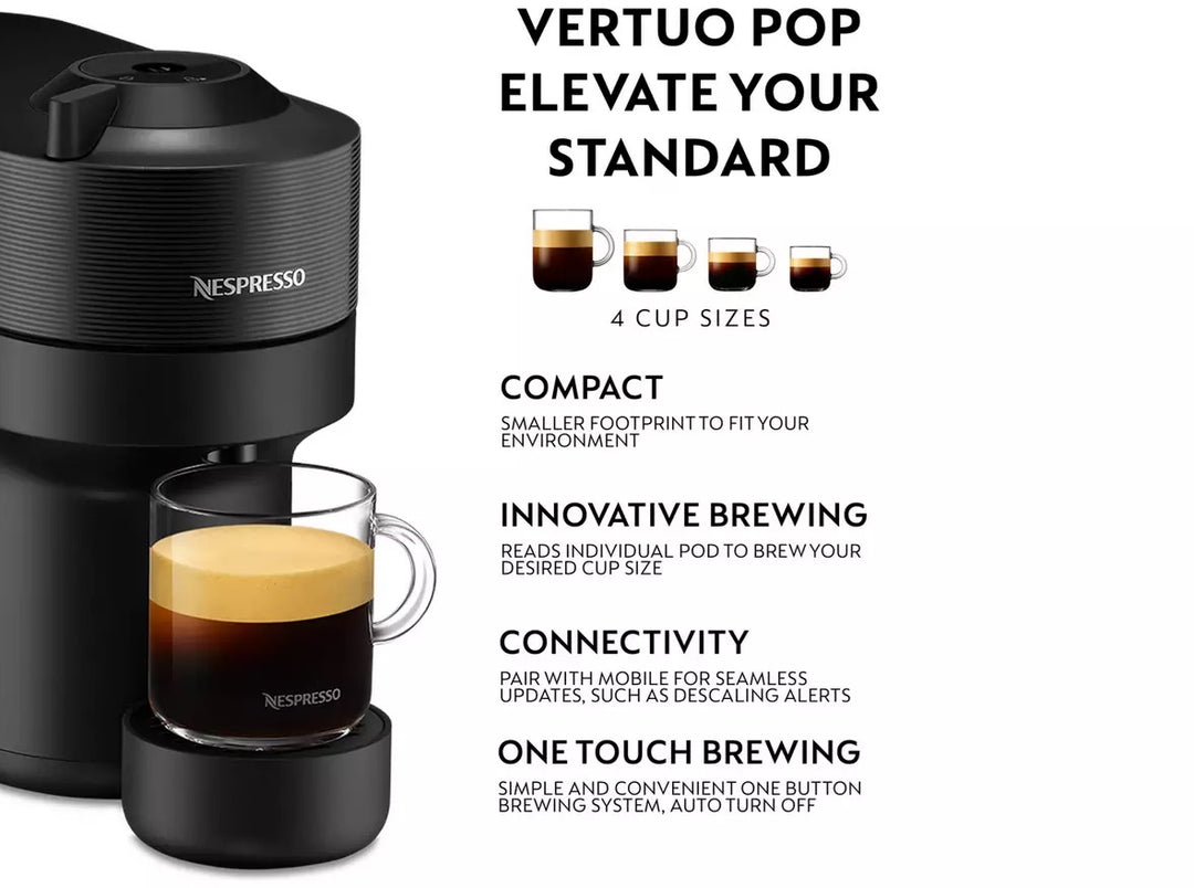 Nespresso Vertuo Pop Pod Coffee Machine by Magimix - Black