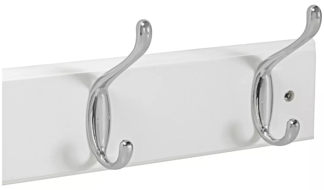 Habitat 6 Piece Double Chrome Coat Hooks - White