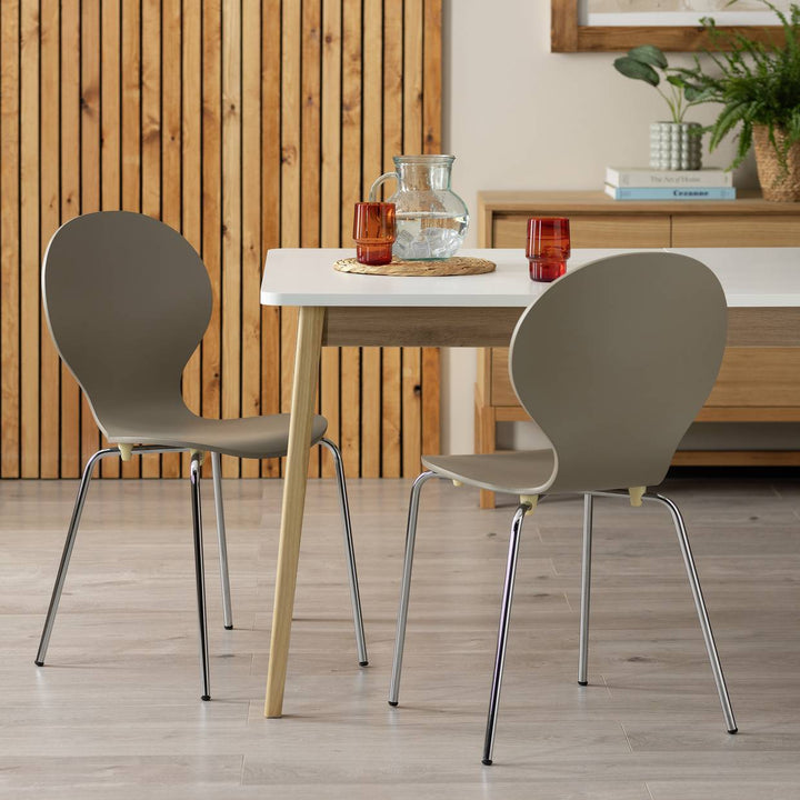 Habitat Bentwood Metal Dining Chair - Taupe