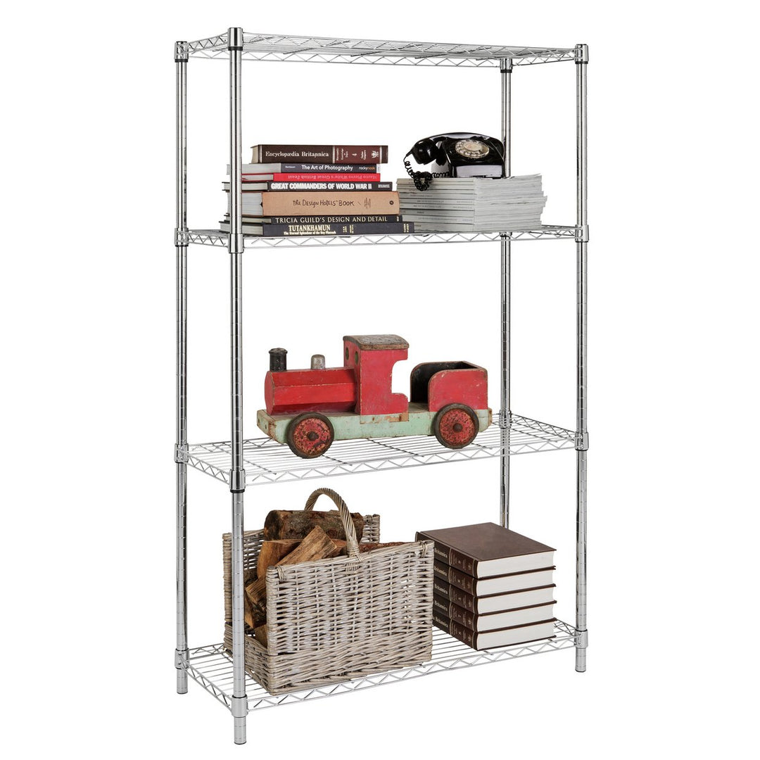 Home Metal Wide Shelving Unit - Chrome