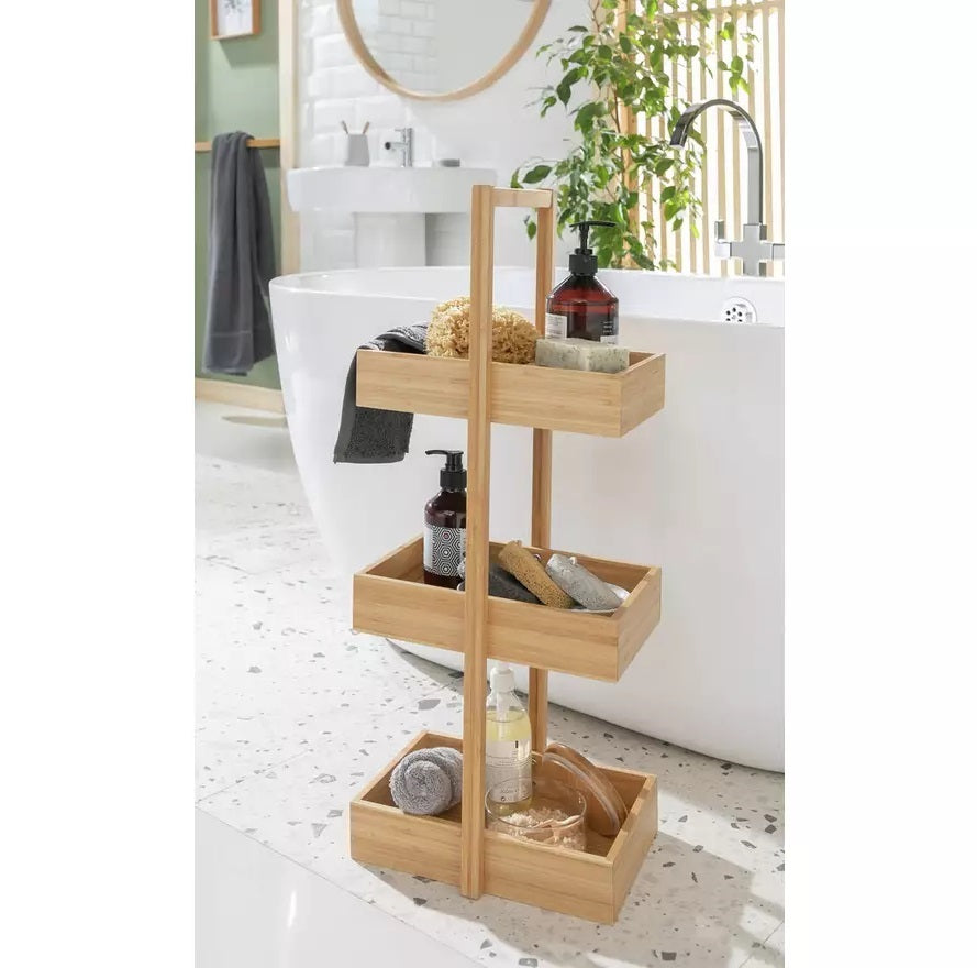 Habitat 3 Tier Bamboo Storage Caddy - Natural