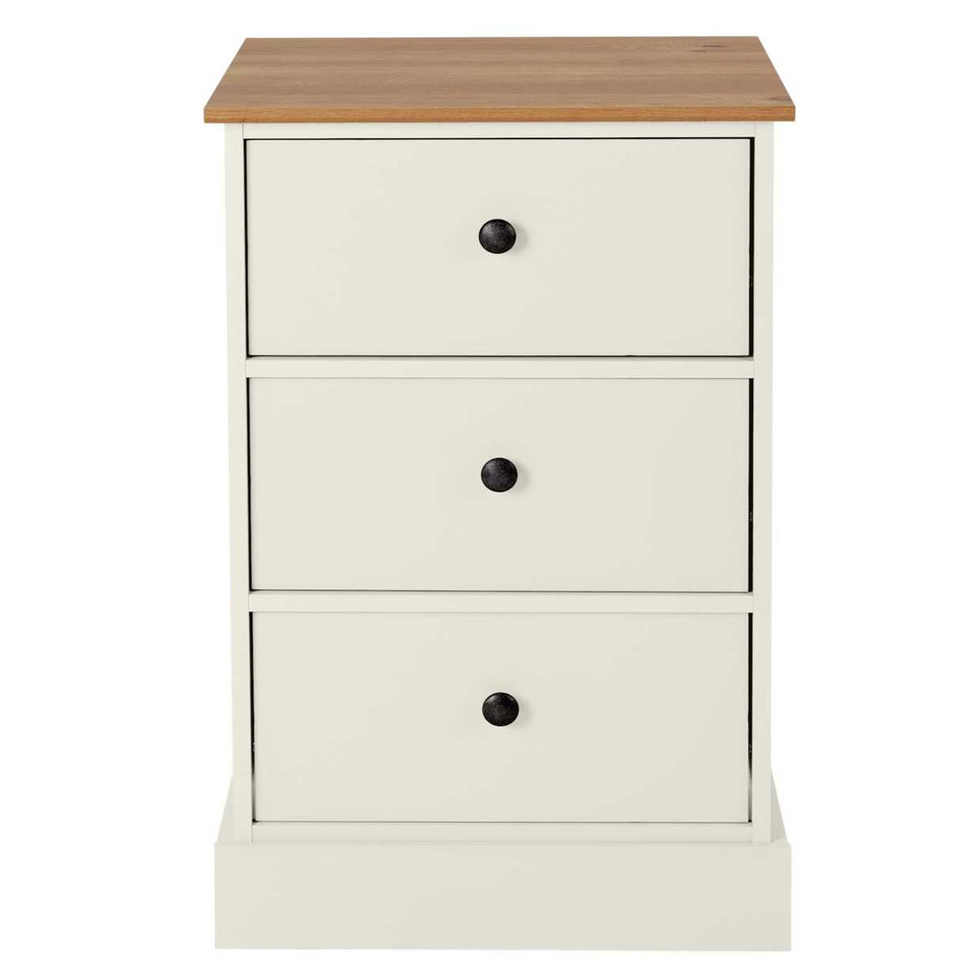 Home Kensington Bedside Table - Oak Effect & Ivory