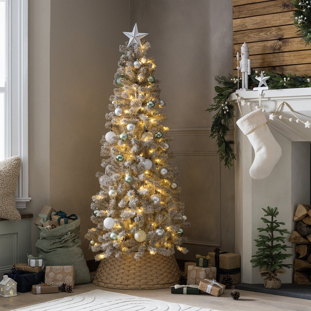 Habitat 6ft Pre lit Snowy Christmas Tree - Beige