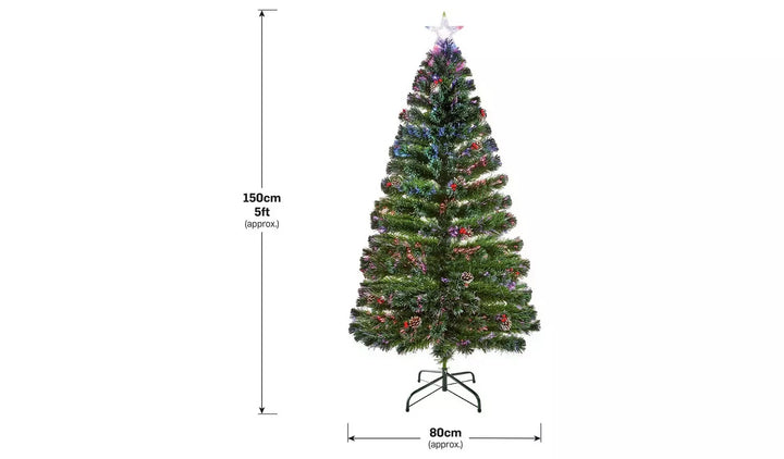 Premier Decorations 5ft Fibre Optic Christmas Tree