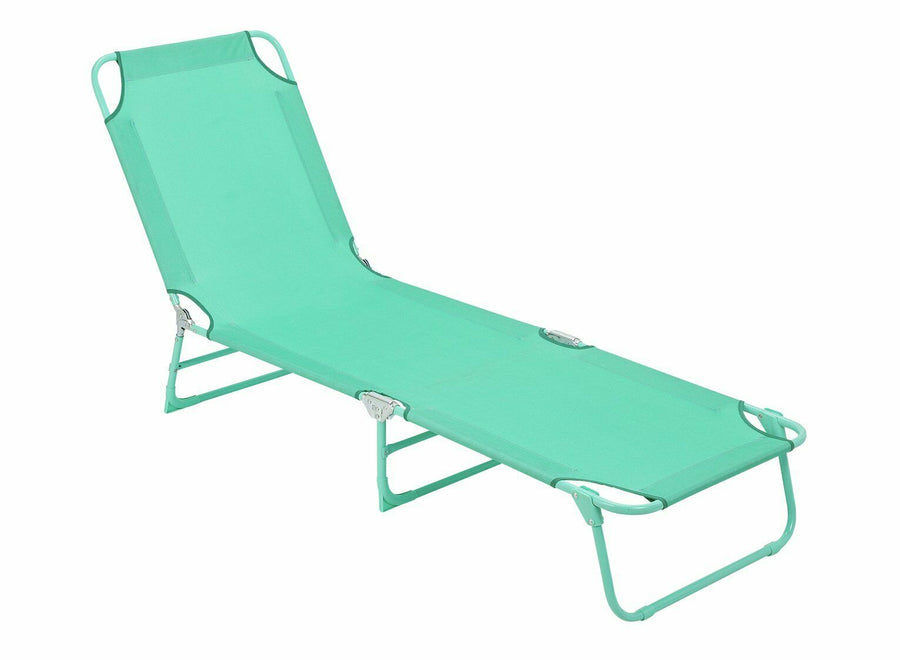 Home Metal Folding Sun Lounger - Teal