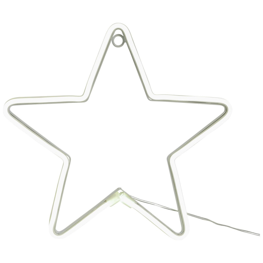 Home Battery White Neon Star Shaped Christmas Light Decoration