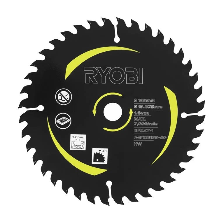 Ryobi RAPSB165-40 165mm 40 Tooth Plunge Saw Blade