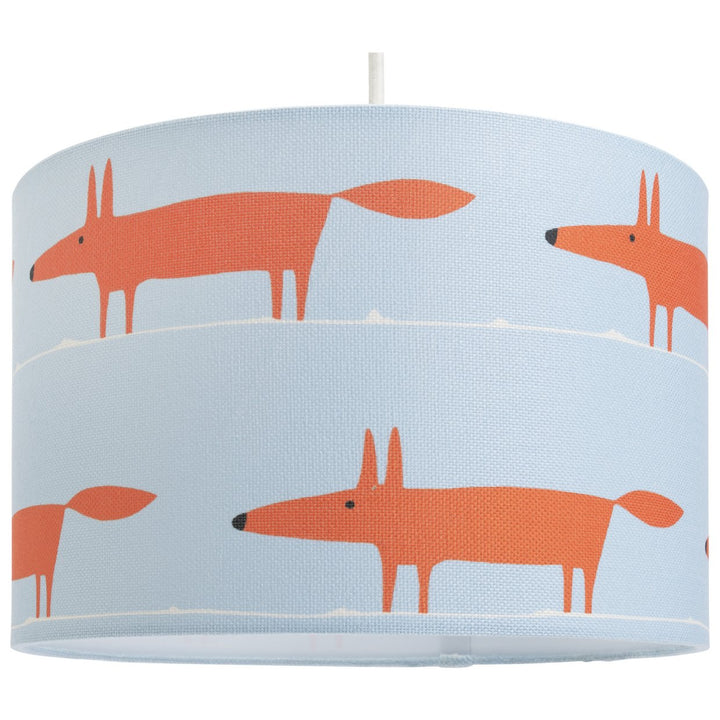 Habitat x Scion Blue Mr Fox Drum Lampshade - 30cm