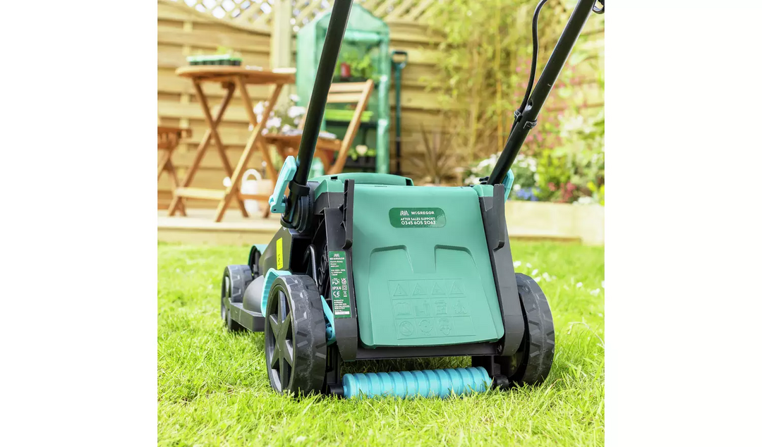 McGregor 1400w Corded 34cm Rotary Lawnmower and 350w 25cm Grass Trimmer