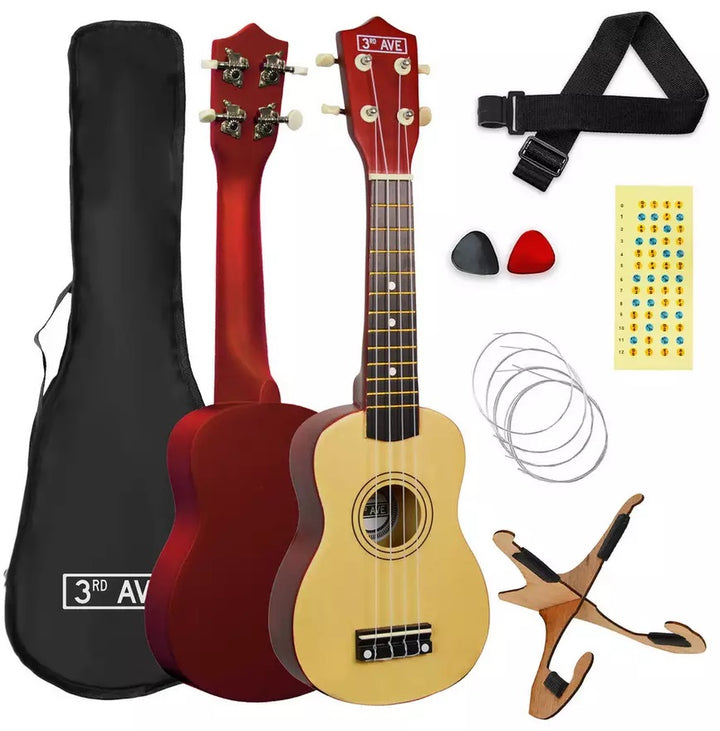 3rd Avenue Soprano Ukulele 21-Inch Beginner Pack - Natural