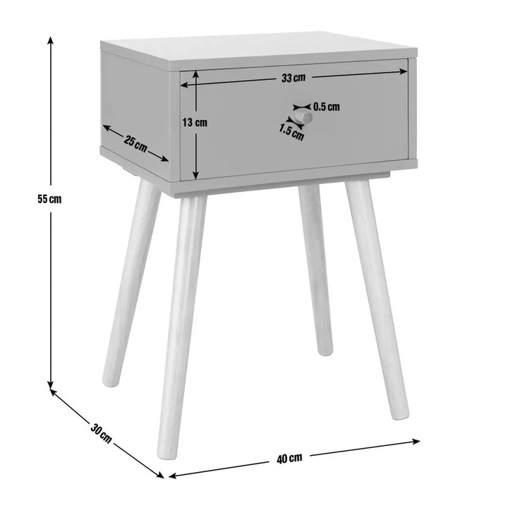 Habitat Otto 1 Drawer Bedside Table - White