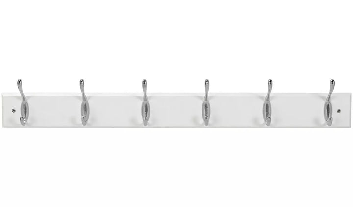 Habitat 6 Piece Double Chrome Coat Hooks - White