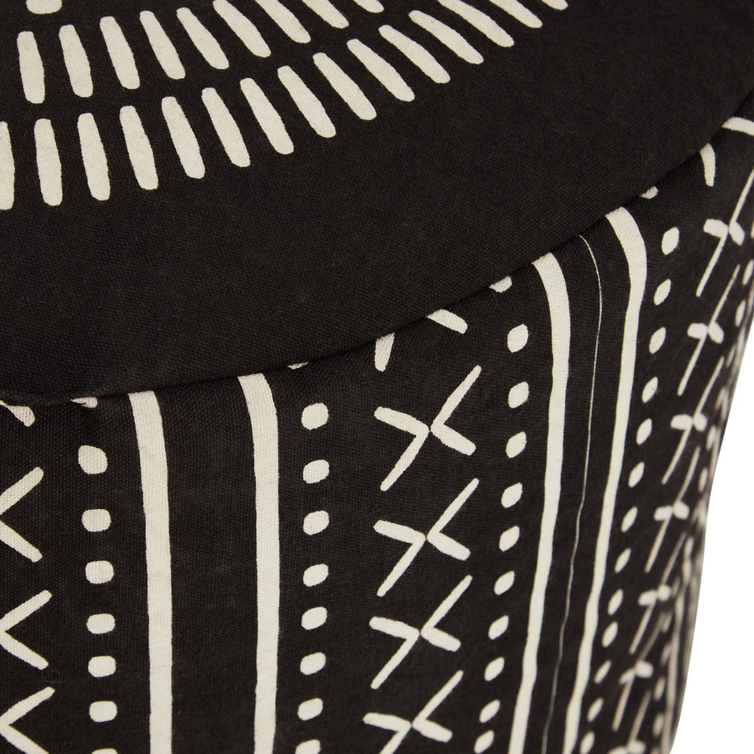 Habitat Black Round Printed Pouffe Outdoor Cushion