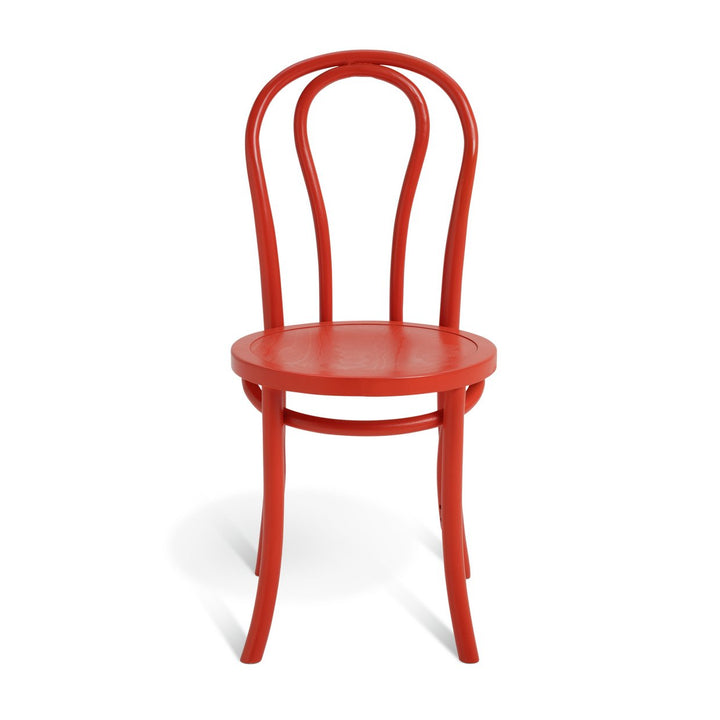 Habitat 60 Larsa Pair of Solid Wood Dining Chairs - Red