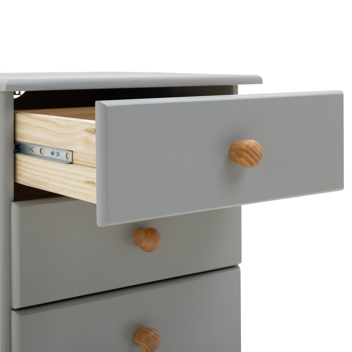 Home Nordic 3 Drawer Bedside Table - Grey