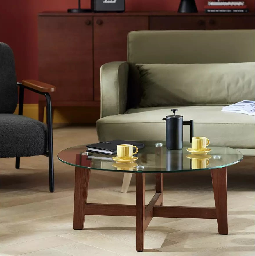 Habitat Zela Round Coffee Table - Walnut