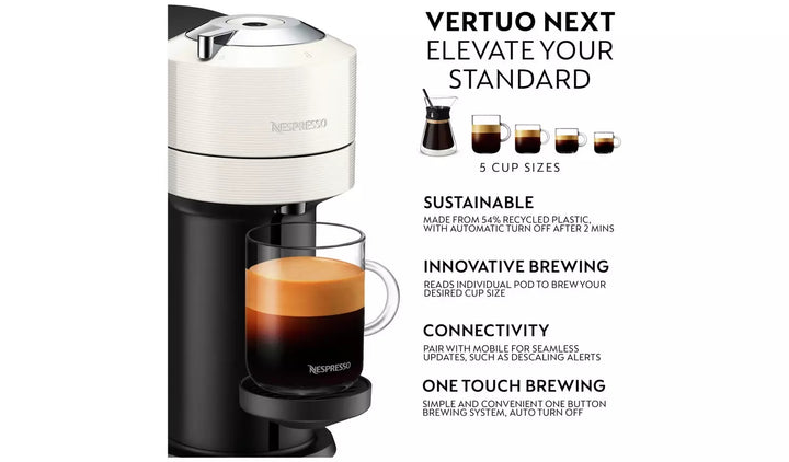 Nespresso Vertuo Next Pod Coffee Machine by Magimix - White