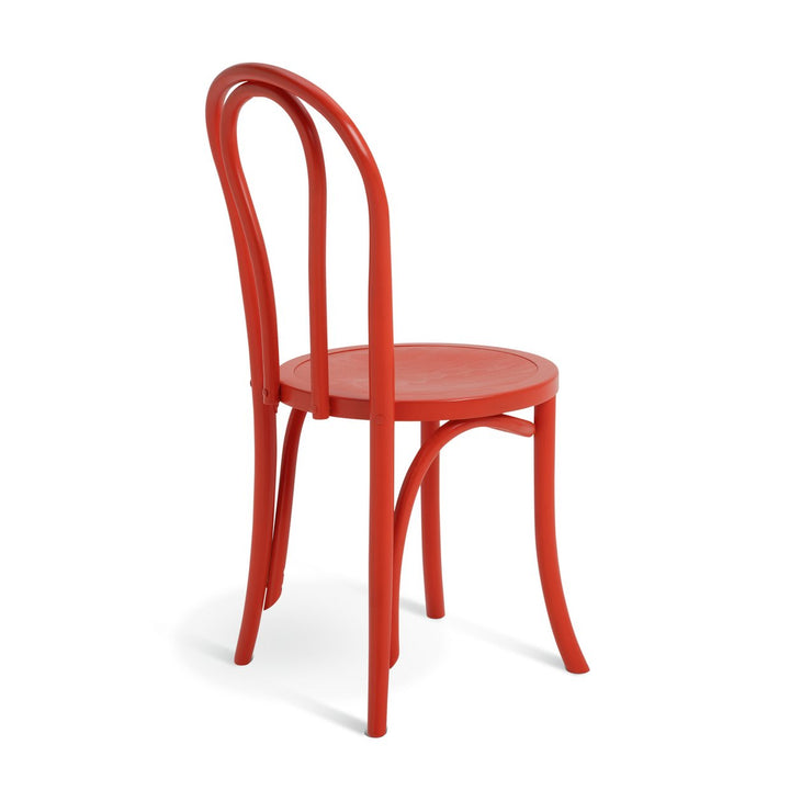 Habitat 60 Larsa Pair of Solid Wood Dining Chairs - Red