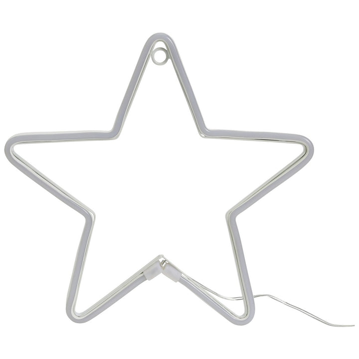 Home Battery White Neon Star Shaped Christmas Light Decoration