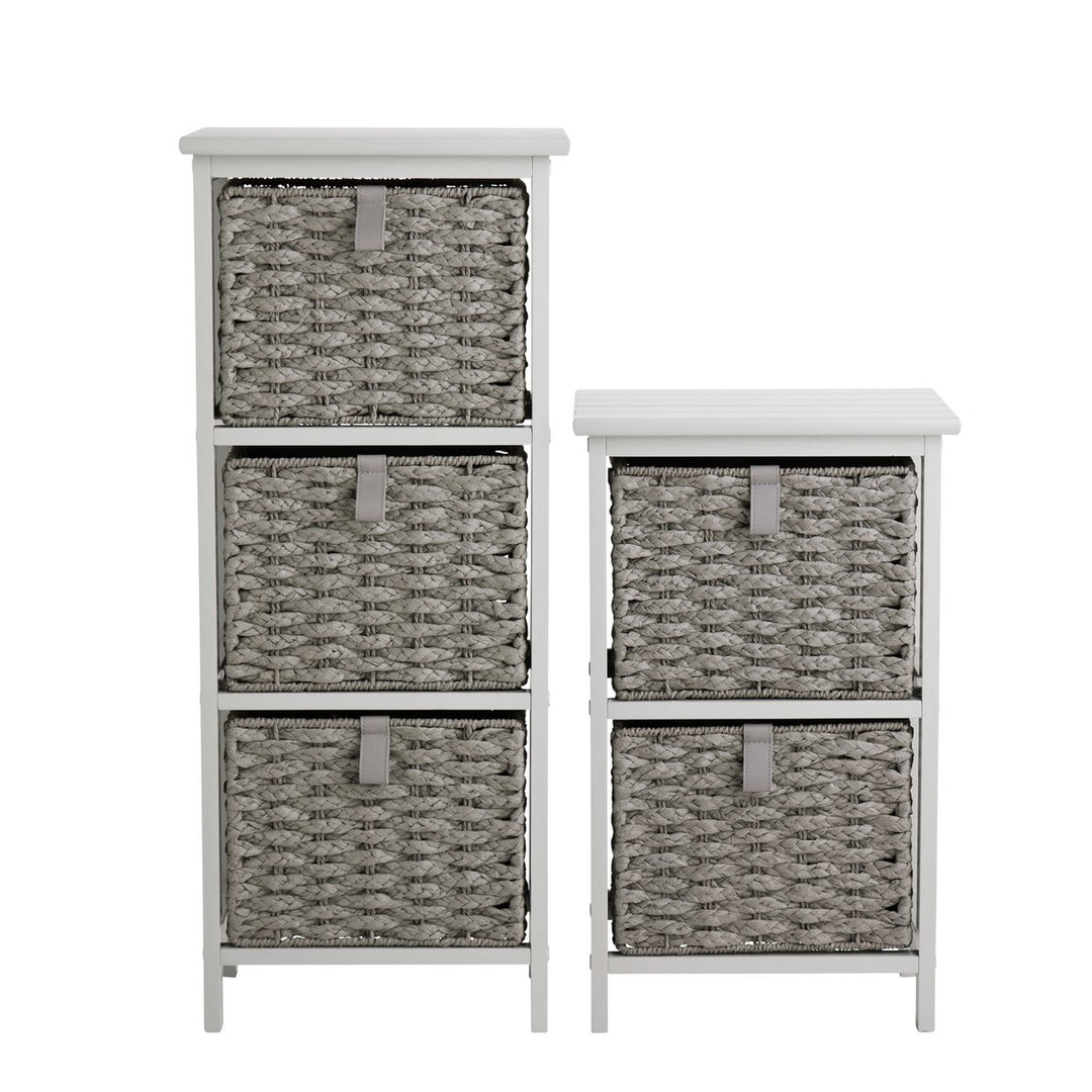 Home 2 & 3 Drawer Woven Bathroom Storage Unit - Grey