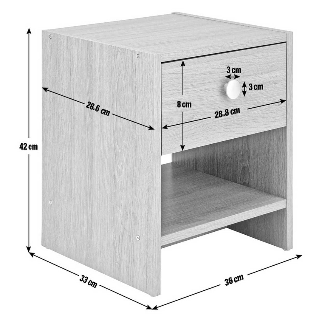 Home Seville Beside Table - Oak Effect