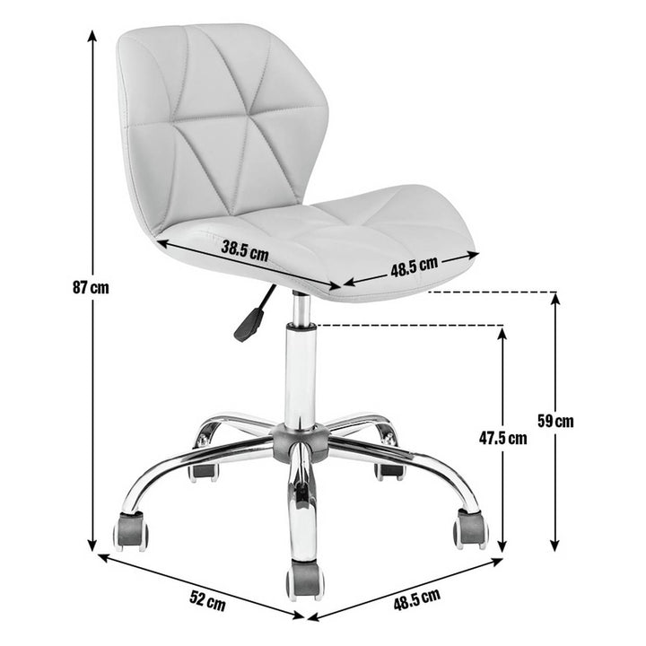 Home Boutique Faux Leather Office Chair - White