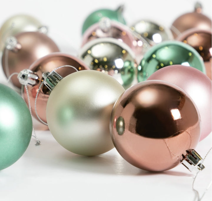 Home Pack of 24 Christmas Baubles - Pastel