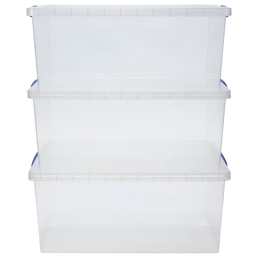 Really Useful Set Of 3 62 Litre Nesting Boxes - Clear