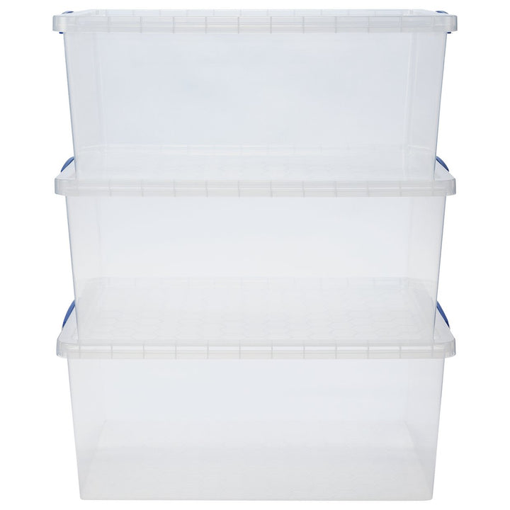 Really Useful Set Of 3 62 Litre Nesting Boxes - Clear