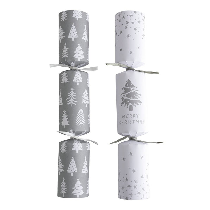 Home Six Luxury Silver Trees Christmas Crackers