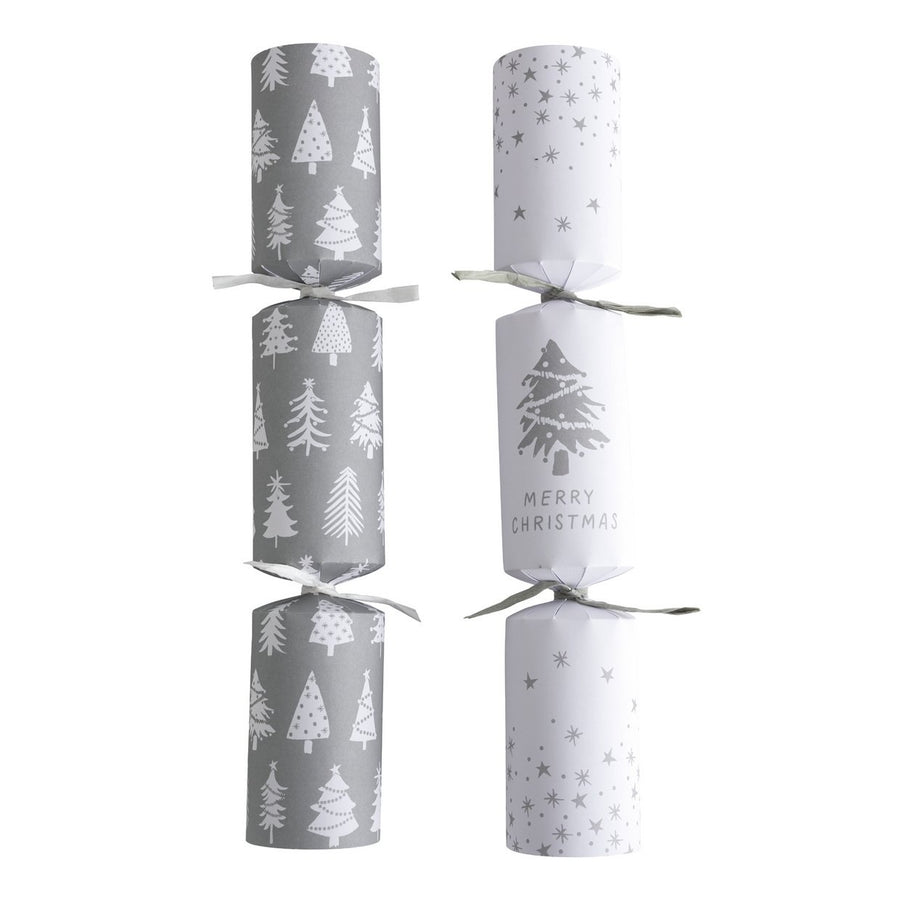 Home Six Luxury Silver Trees Christmas Crackers