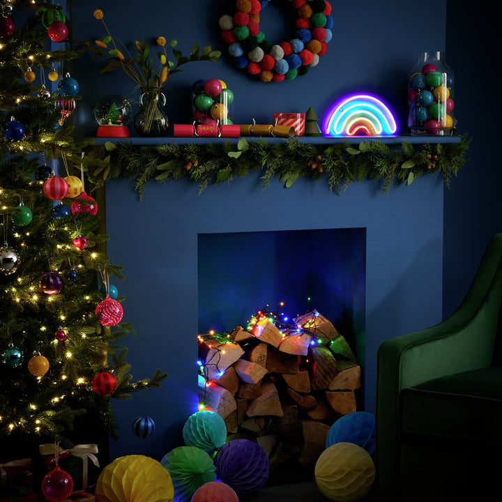 Home Battery Neon Effect Rainbow Christmas Light