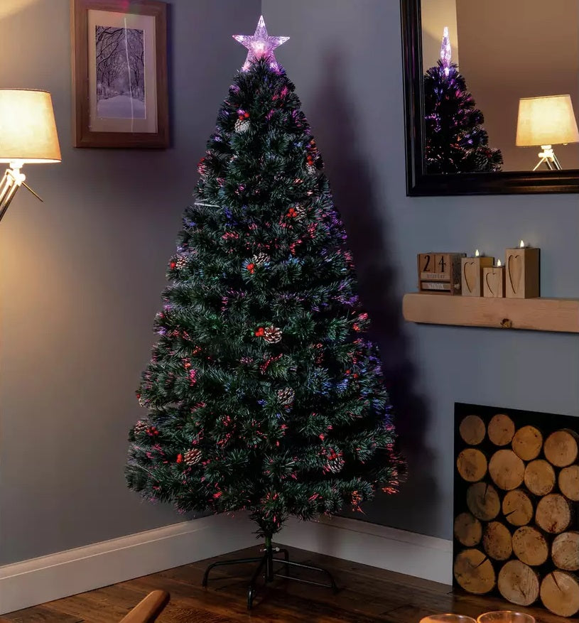 Premier Decorations 6ft Fibre Optic Christmas Tree