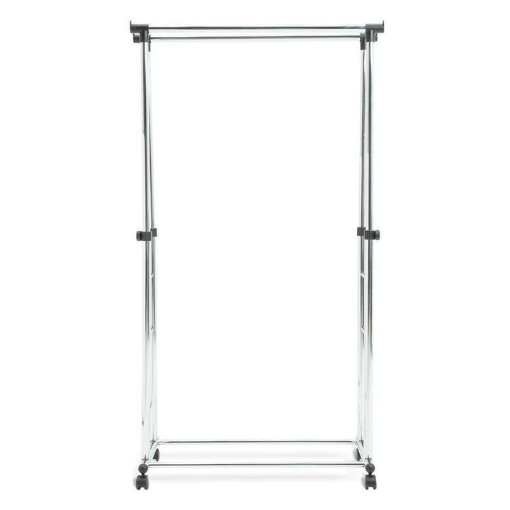 Home Heavy Duty Double Clothes Rail - Chrome and Black