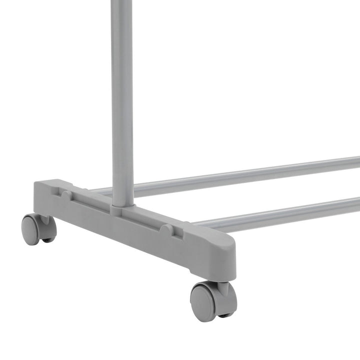 Home Double Clothes Rail - Grey And Chrome