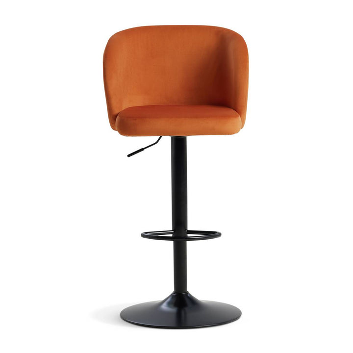 Home Alice Velvet Bar Stool - Rust