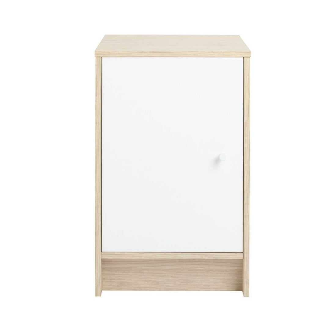 Home Kids Malibu 1 Door Bedside Table - White & Acacia