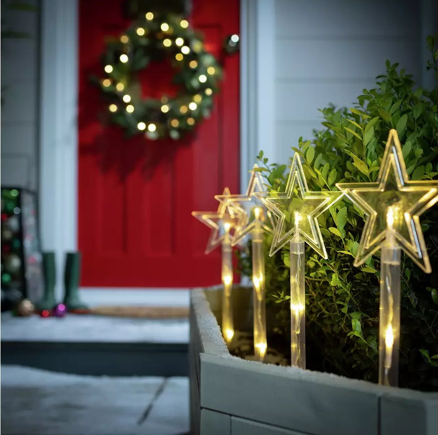 Home Pack of 4 Christmas Star Path Finder Lights