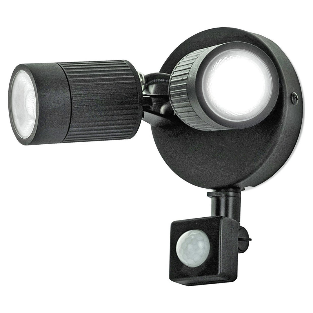 Luceco Twin Black PIR Spotlights