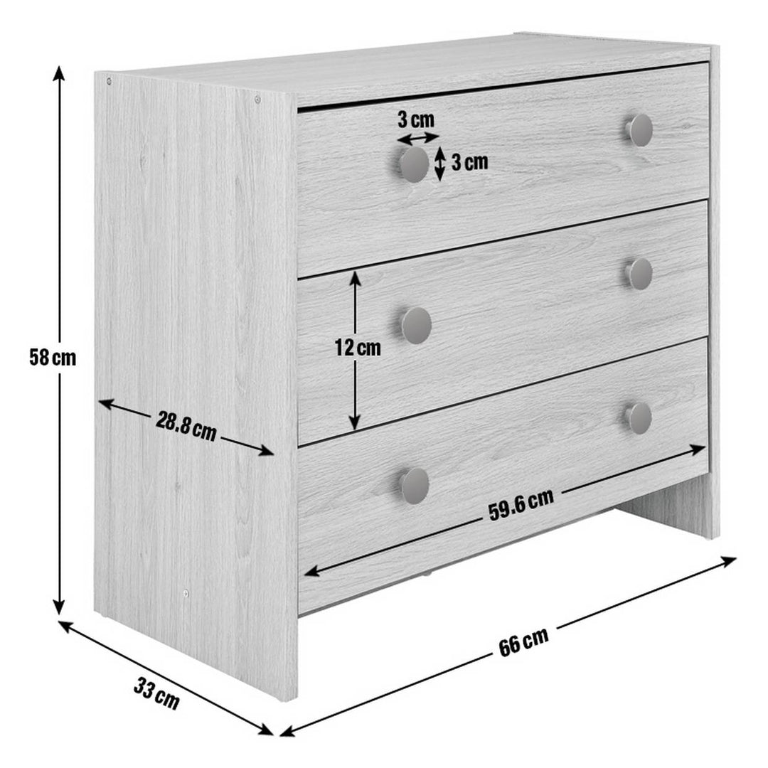 Home Seville 3 Drawer Chest of Drawers - Oak Effect