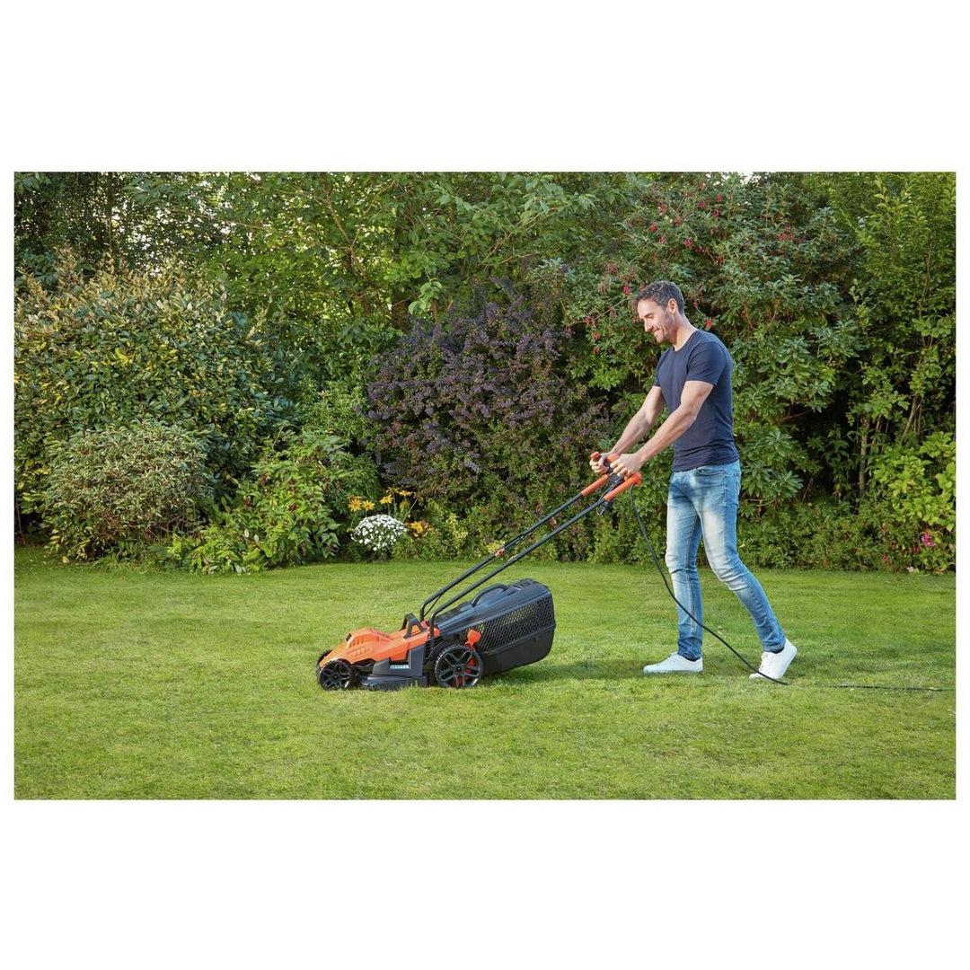 Black + Decker 34cm Corded Rotary Lawnmower - 1400W