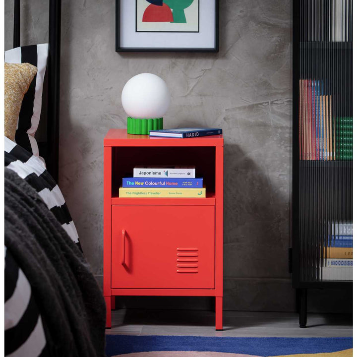 Habitat Stevie 1 Door Bedside Table - Red