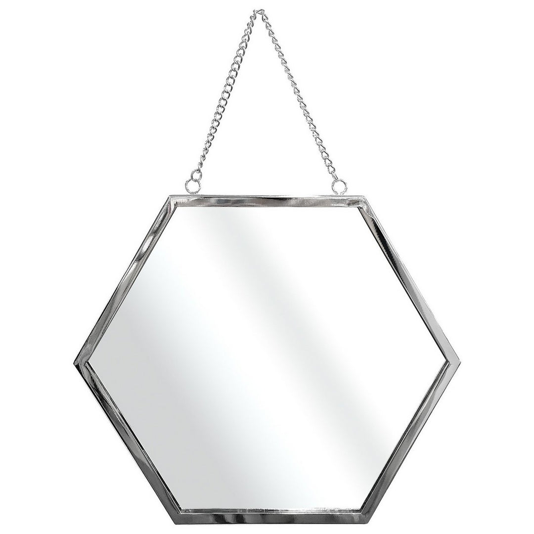 Habitat Hexagon Metal Hanging Mirror - Silver