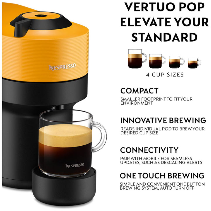 Nespresso Vertuo Pop Pod Coffee Machine by Magimix - Yellow